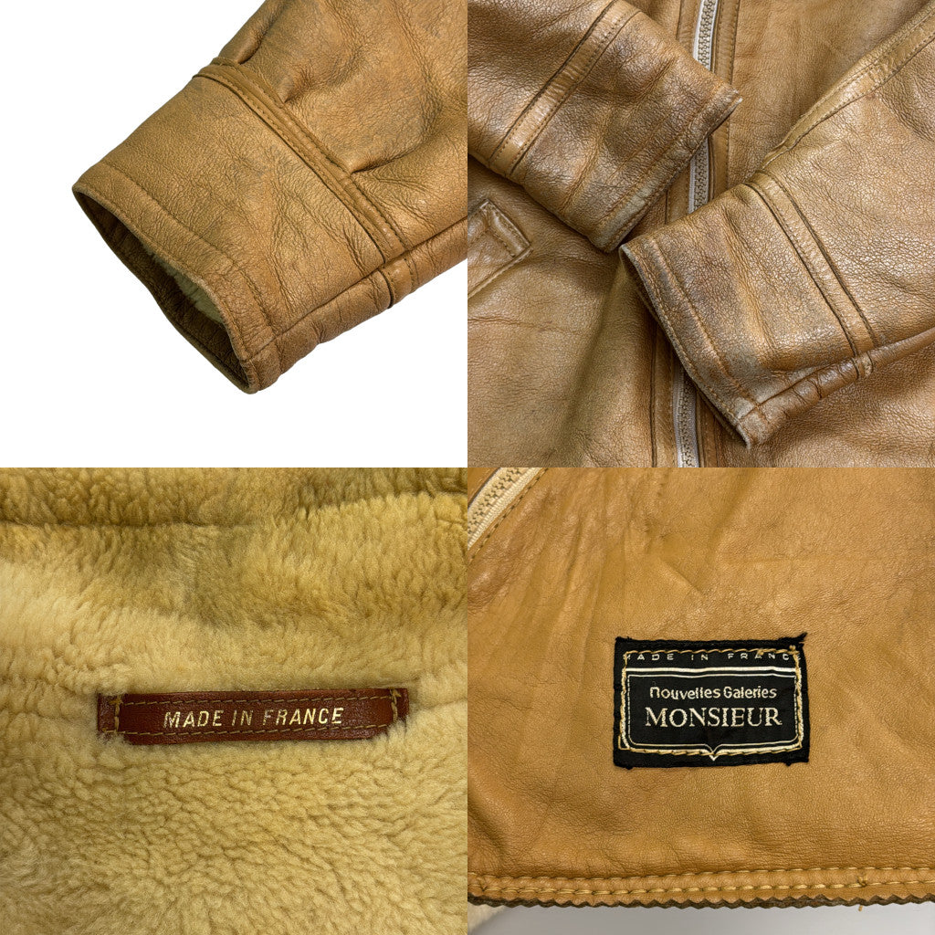 90s MONSIEUR Shearling Leather Jacket