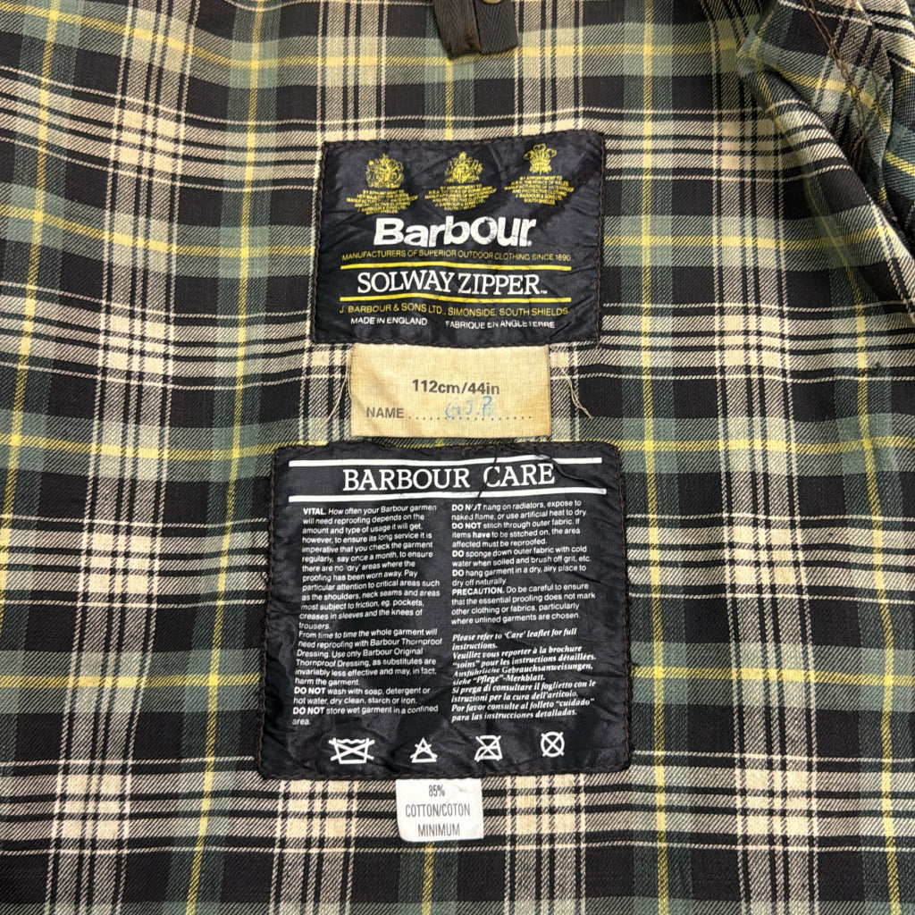 80s Barbour SOLWAY ZIPPER Oiled Jacket