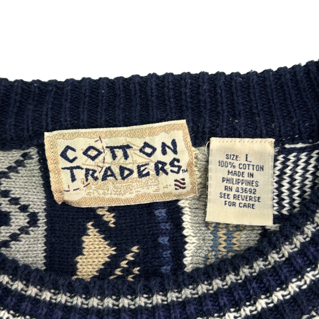 90s COTTON TRADERS 3D Knit Sweater