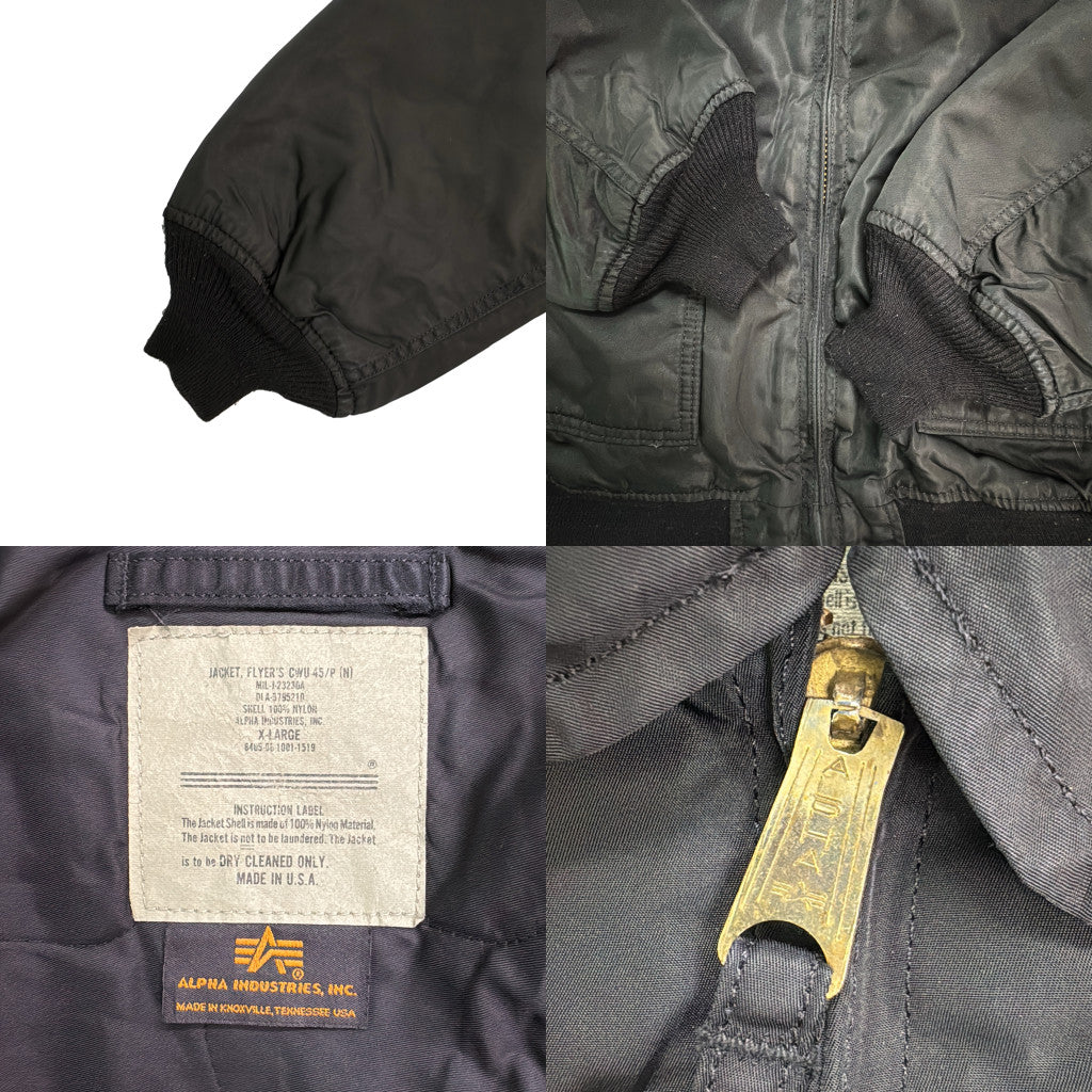 90s ALPHA INDUSTRIES CWU-45/P Flight Jacket Military Jacket