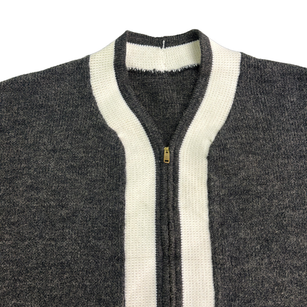60s Full Zip Wool Sweater