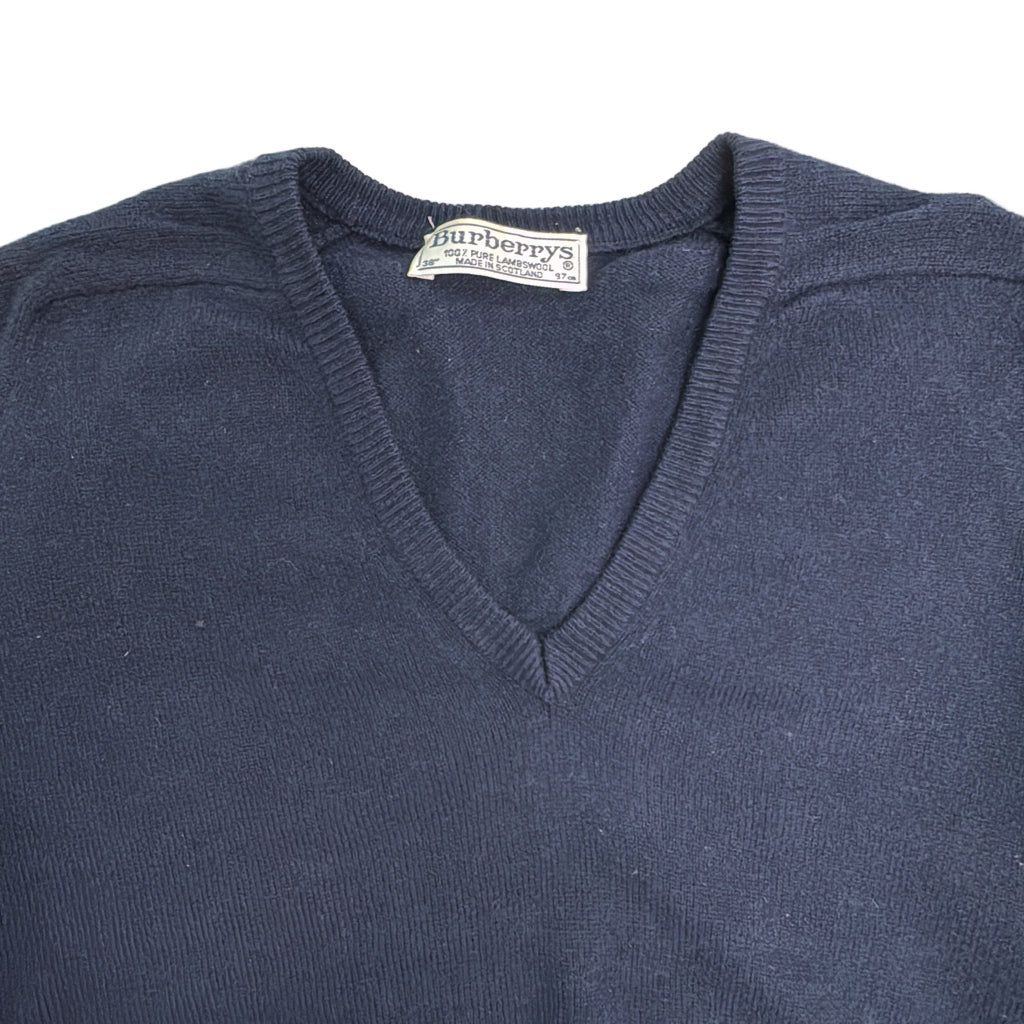 90s Burberrys V-Neck Sweater