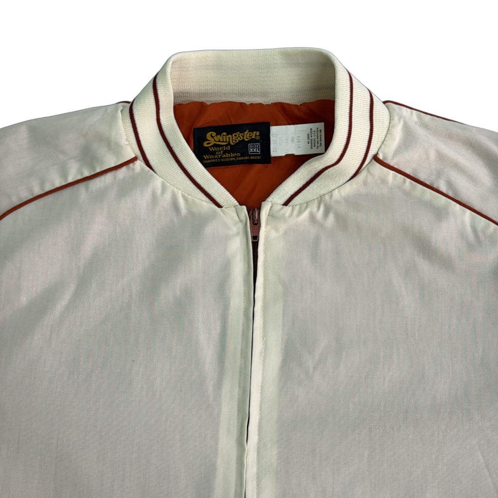 80年代 USA製 ジャケット 大きいサイズ ホワイト メンズ XXL 中古 古着 Y8497