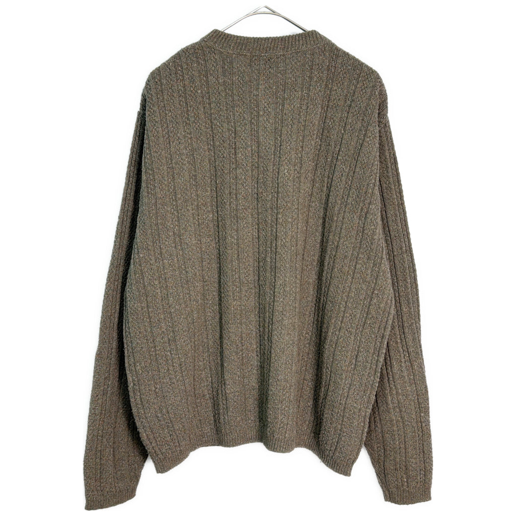 90年代 USA製 Studio Bill Blass ヘンリーネック セーター グレー メンズ L 中古 古着 Y8673