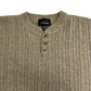 90年代 USA製 Studio Bill Blass ヘンリーネック セーター グレー メンズ L 中古 古着 Y8673