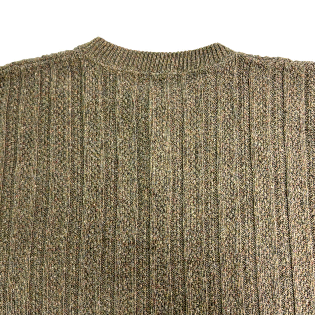 90年代 USA製 Studio Bill Blass ヘンリーネック セーター グレー メンズ L 中古 古着 Y8673
