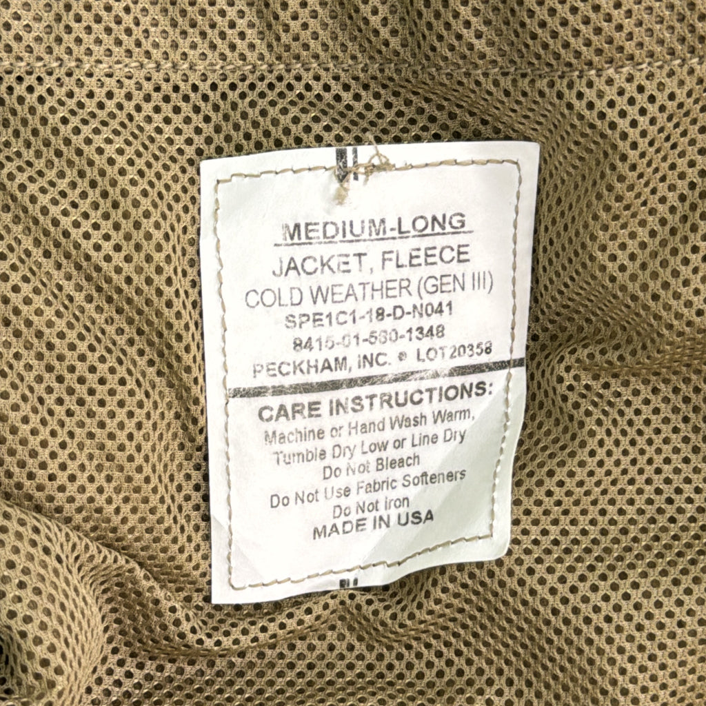 U.S. ARMY ECWCS GEN3 Level3 Fleece Jacket Military Jacket