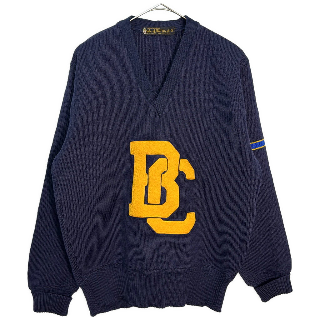 60s Pride of the West Lettered V-Neck Sweater