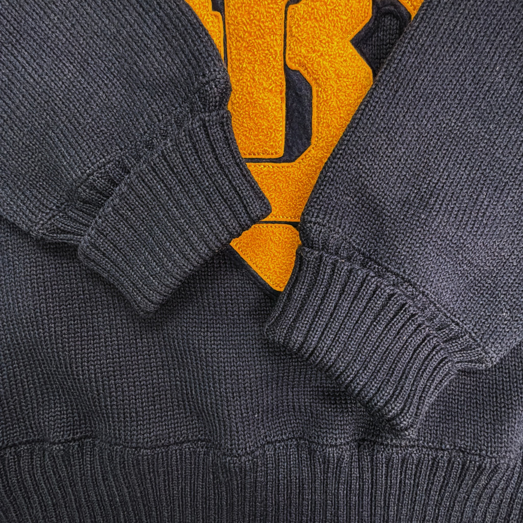 60s Pride of the West Lettered V-Neck Sweater