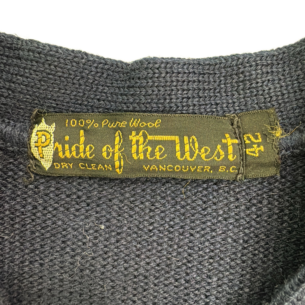 60s Pride of the West Lettered V-Neck Sweater
