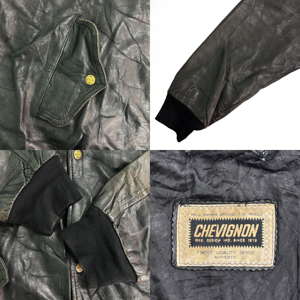 90s CHEVIGNON Leather Jacket