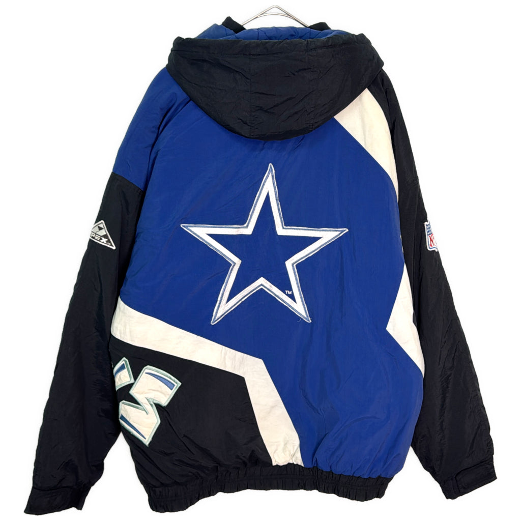 90年代 スタジアムジャケット NFL ダラス・カウボーイズ プロチーム アメフト ブルー メンズ XL 中古 古着 Y9115