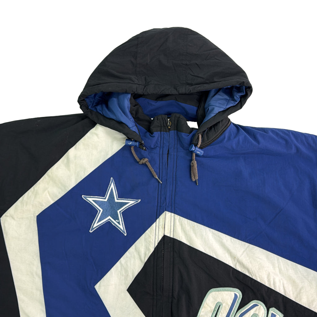 90年代 スタジアムジャケット NFL ダラス・カウボーイズ プロチーム アメフト ブルー メンズ XL 中古 古着 Y9115