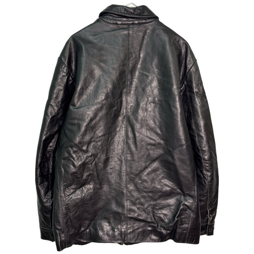 レザージャケット ブラック メンズ XL 中古 古着 Y9120