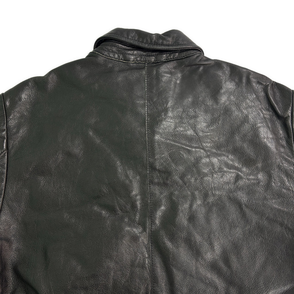 レザージャケット ブラック メンズ XL 中古 古着 Y9120