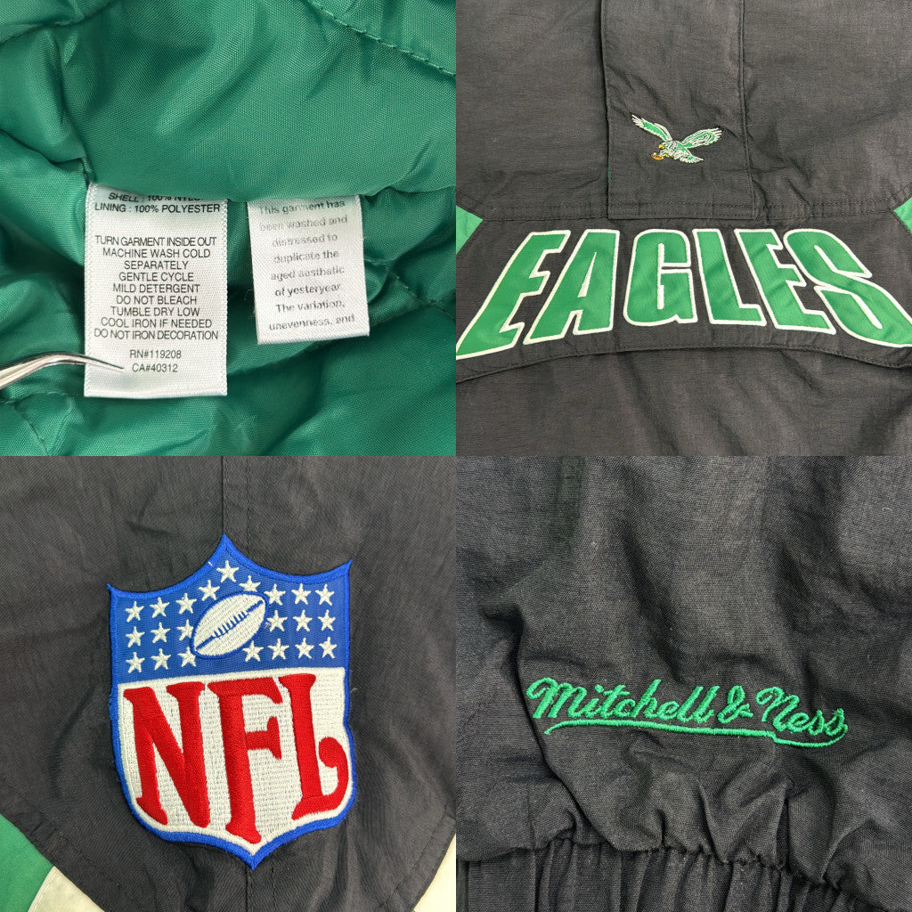 ナイロンジャケット NFL フィラデルフィア・イーグルス プロチーム アメフト グリーン メンズ L 中古 古着 Y9121
