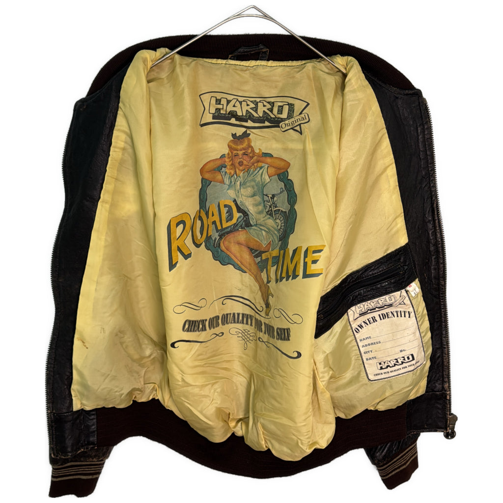 90年代 Harro レザージャケット ブラック メンズ XS 中古 古着 Y9123