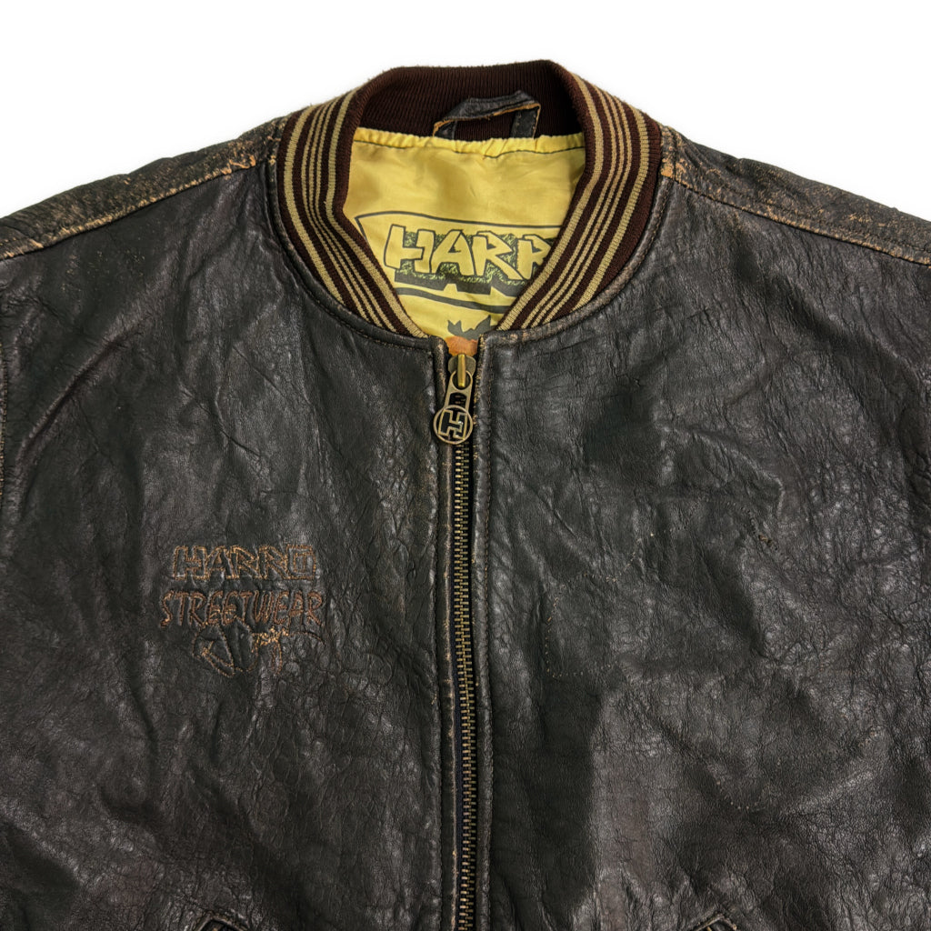 90年代 Harro レザージャケット ブラック メンズ XS 中古 古着 Y9123