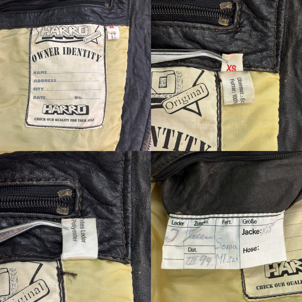 90年代 Harro レザージャケット ブラック メンズ XS 中古 古着 Y9123