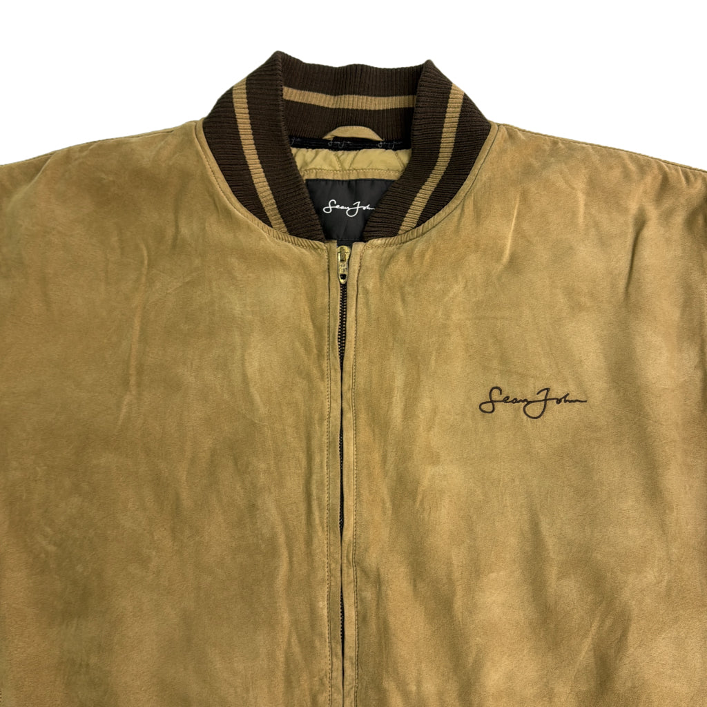 フェイクスエード ジャケット 大きいサイズ ベージュ メンズ XXL 中古 古着 Y9131