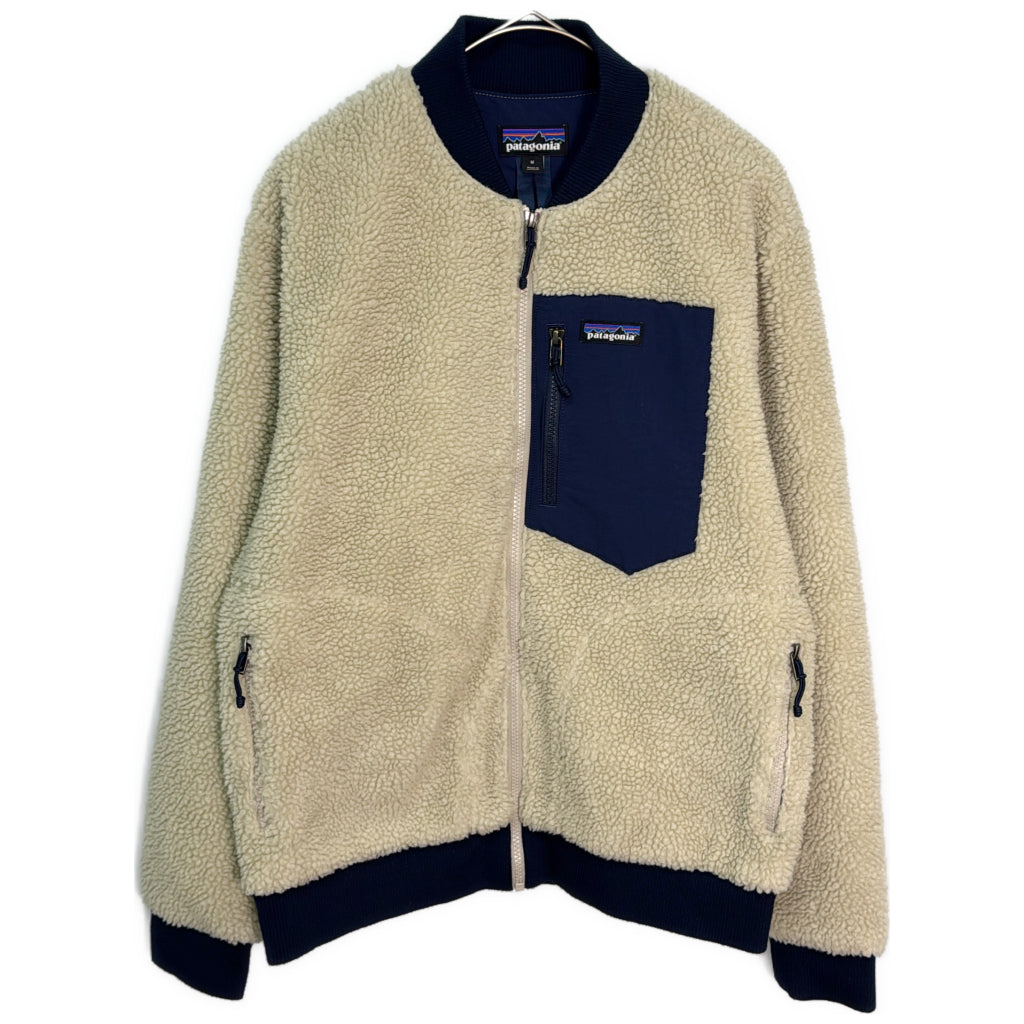 フリースジャケット アウトドア アイボリー メンズ M 中古 古着 Y9137