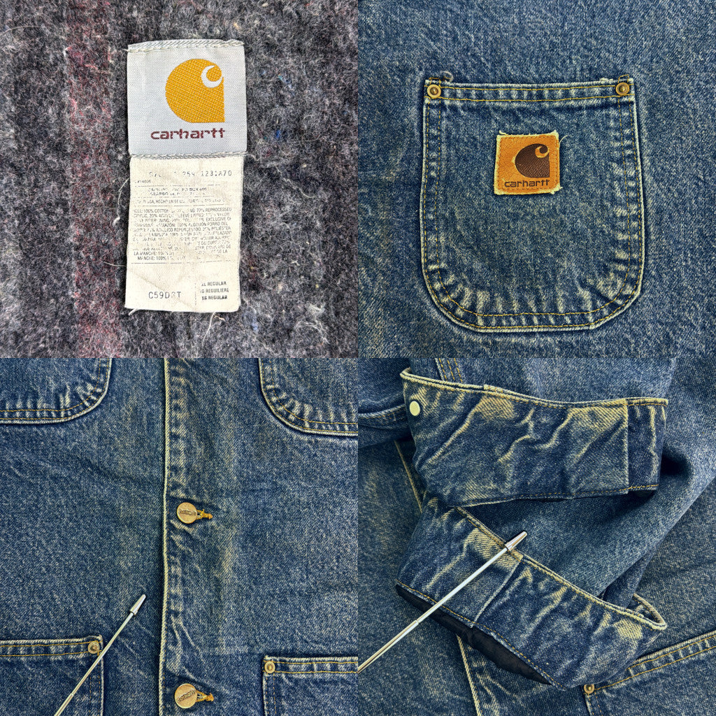 ワークジャケット ブルー メンズ XL 中古 古着 Y9145