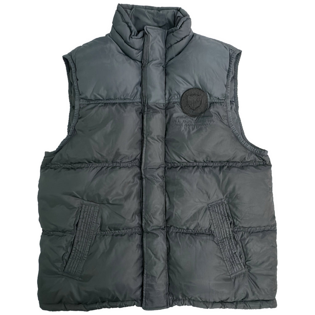 ダウンベスト ブラック メンズ XL 中古 古着 Y9147