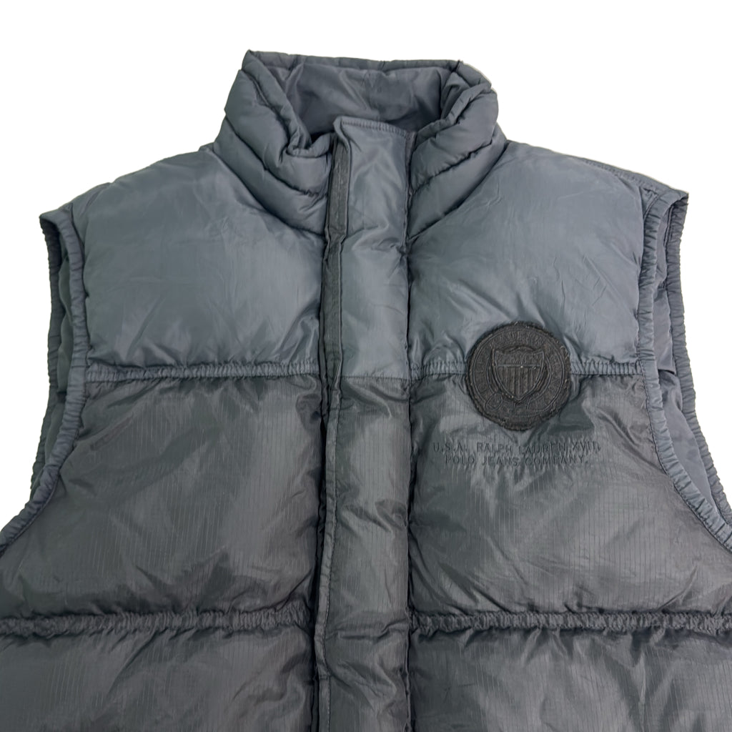 ダウンベスト ブラック メンズ XL 中古 古着 Y9147