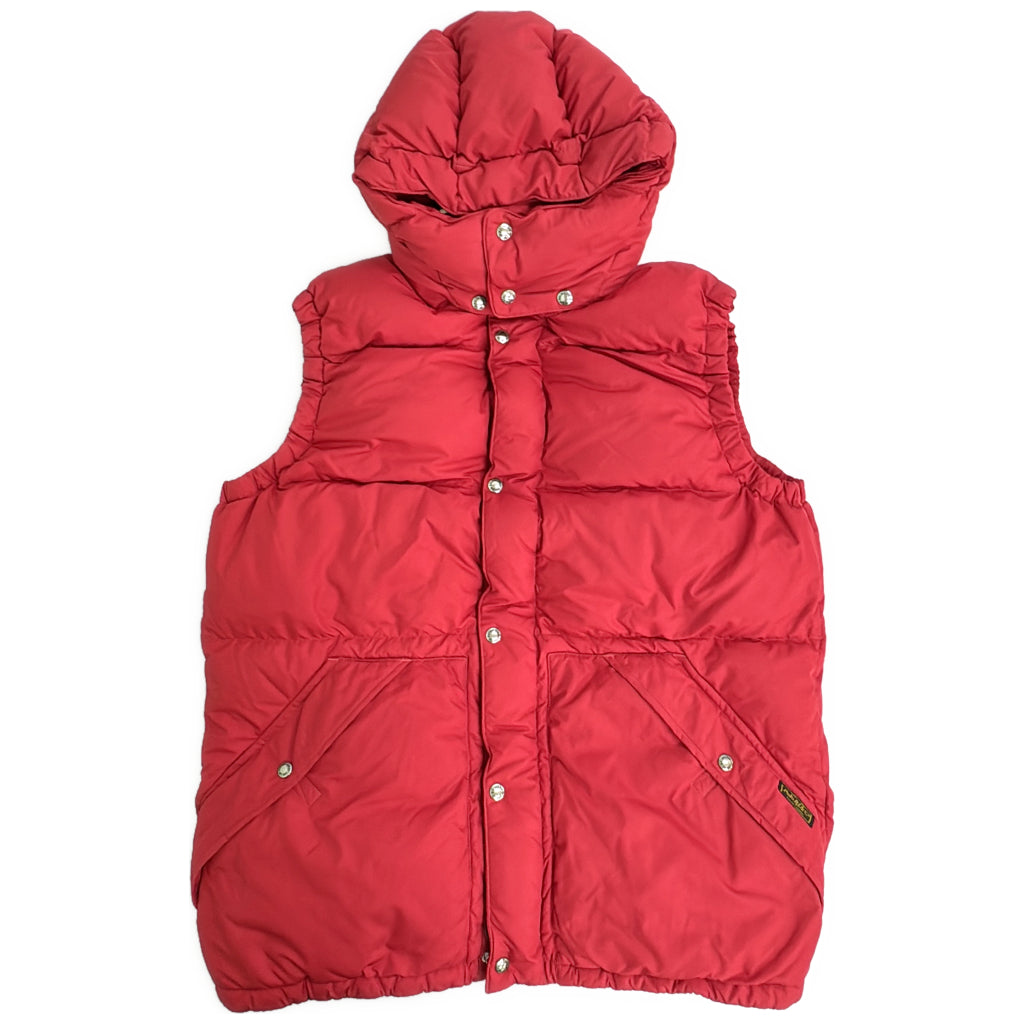 ダウンベスト レッド メンズ L 中古 古着 Y9148