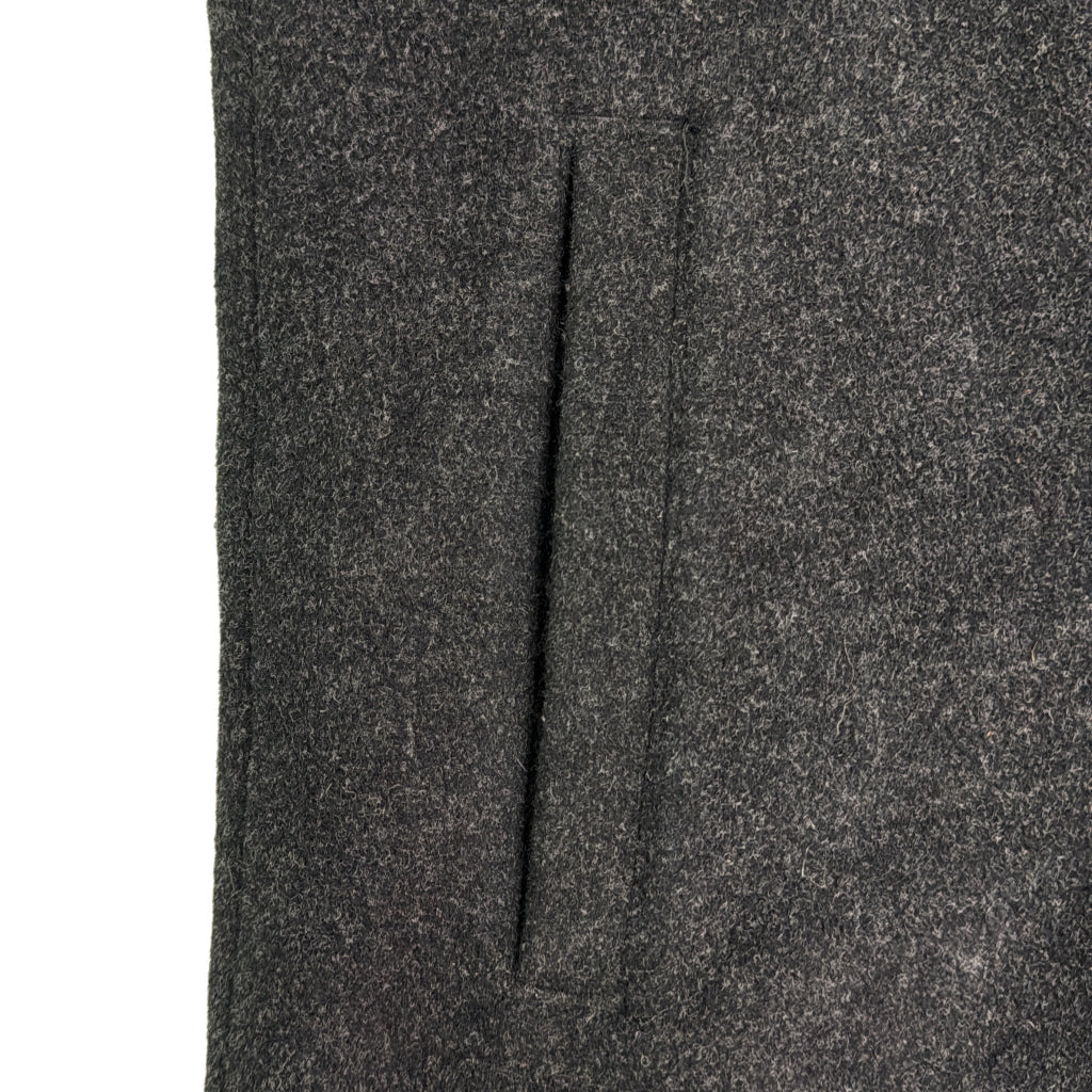 カシミヤ混 ステンカラーコート ブラック メンズ S 中古 古着 Y9152