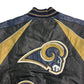 レザージャケット NFL ロサンゼルス・ラムズ プロチーム アメフト ブラック メンズ M 中古 古着 Y9153