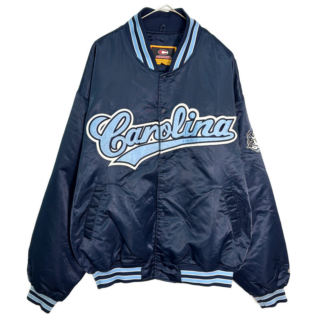 90年代 Colosseum Athletics スタジアムジャケット ノースカロライナ・ターヒールズ カレッジ ブルー メンズ XL 中古 古着 Y9162