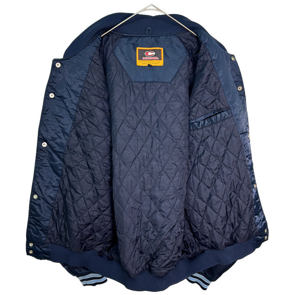 90年代 Colosseum Athletics スタジアムジャケット ノースカロライナ・ターヒールズ カレッジ ブルー メンズ XL 中古 古着 Y9162