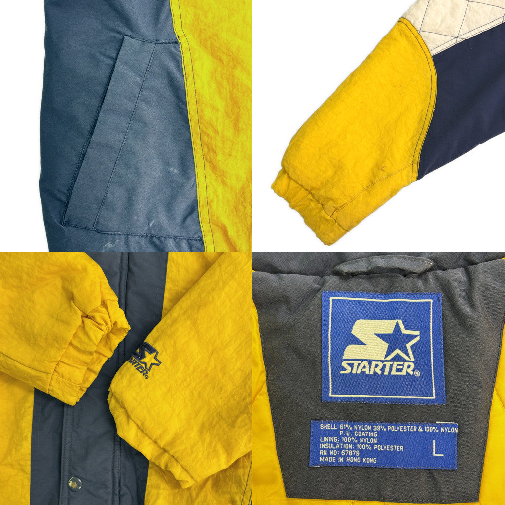 90年代 スタジアムジャケット ミシガン・ウルヴァリンズ カレッジ イエロー メンズ L 中古 古着 Y9163