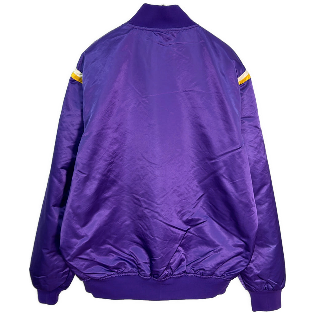 80年代 USA製 スタジアムジャケット NBA ロサンゼルス・レイカーズ プロチーム バスケ パープル メンズ XL 中古 古着 Y9168