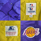 80年代 USA製 スタジアムジャケット NBA ロサンゼルス・レイカーズ プロチーム バスケ パープル メンズ XL 中古 古着 Y9168