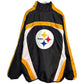 リバーシブル スタジアムジャケット NFL ピッツバーグ・スティーラーズ ブラック メンズ XL 中古 古着 Y9169