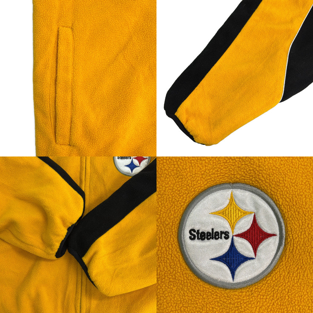 リバーシブル スタジアムジャケット NFL ピッツバーグ・スティーラーズ ブラック メンズ XL 中古 古着 Y9169