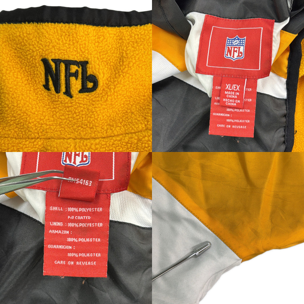 リバーシブル スタジアムジャケット NFL ピッツバーグ・スティーラーズ ブラック メンズ XL 中古 古着 Y9169