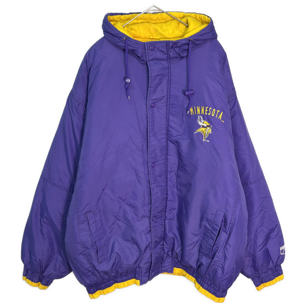 90年代 スタジアムジャケット NFL ミネソタ・バイキングス パープル メンズ XL 中古 古着 Y9170