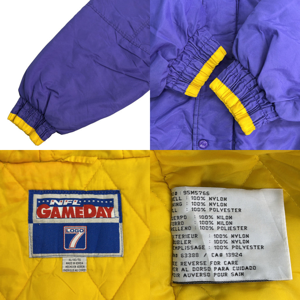 90年代 スタジアムジャケット NFL ミネソタ・バイキングス パープル メンズ XL 中古 古着 Y9170