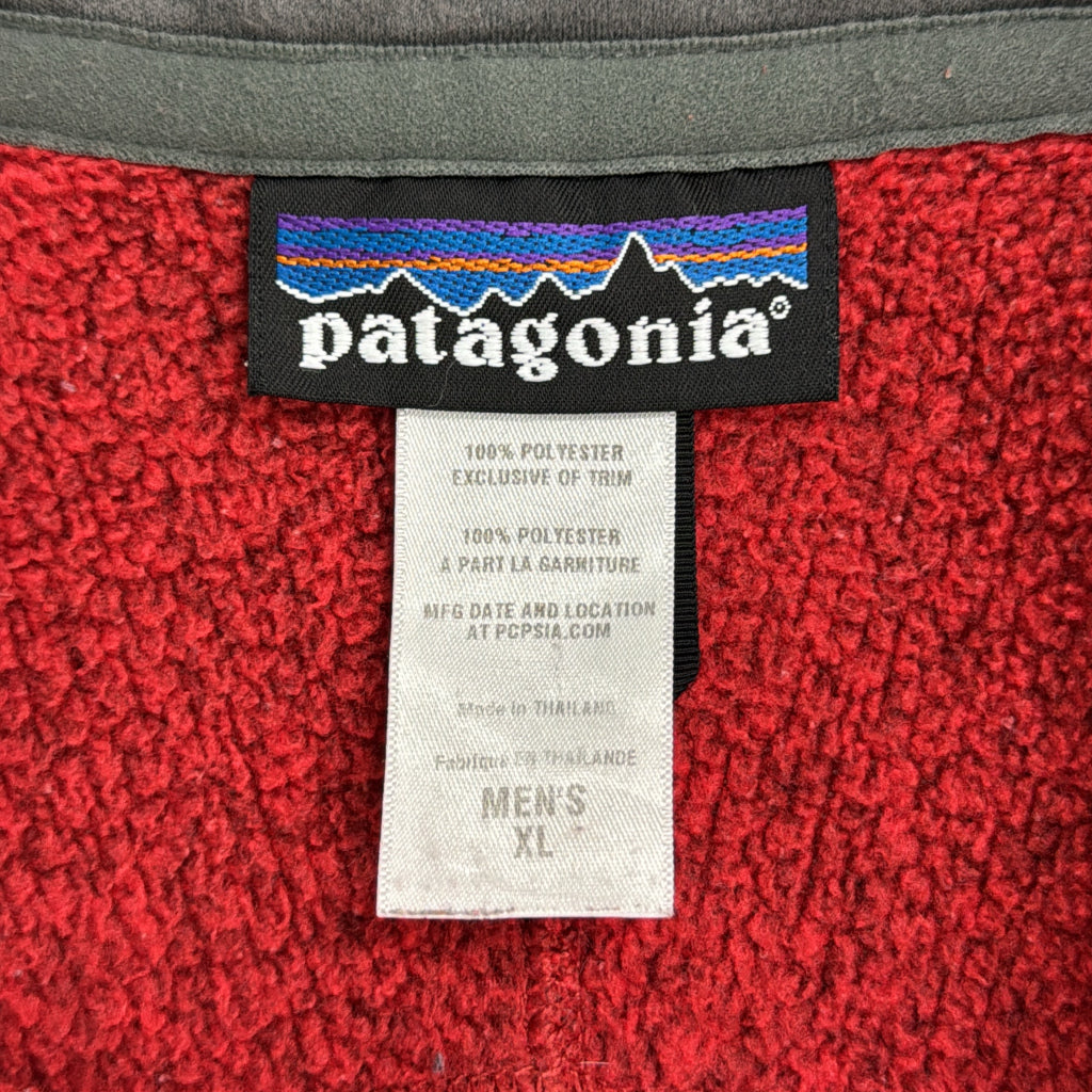 フリースジャケット アウトドア レッド メンズ XL 中古 古着 Y9171