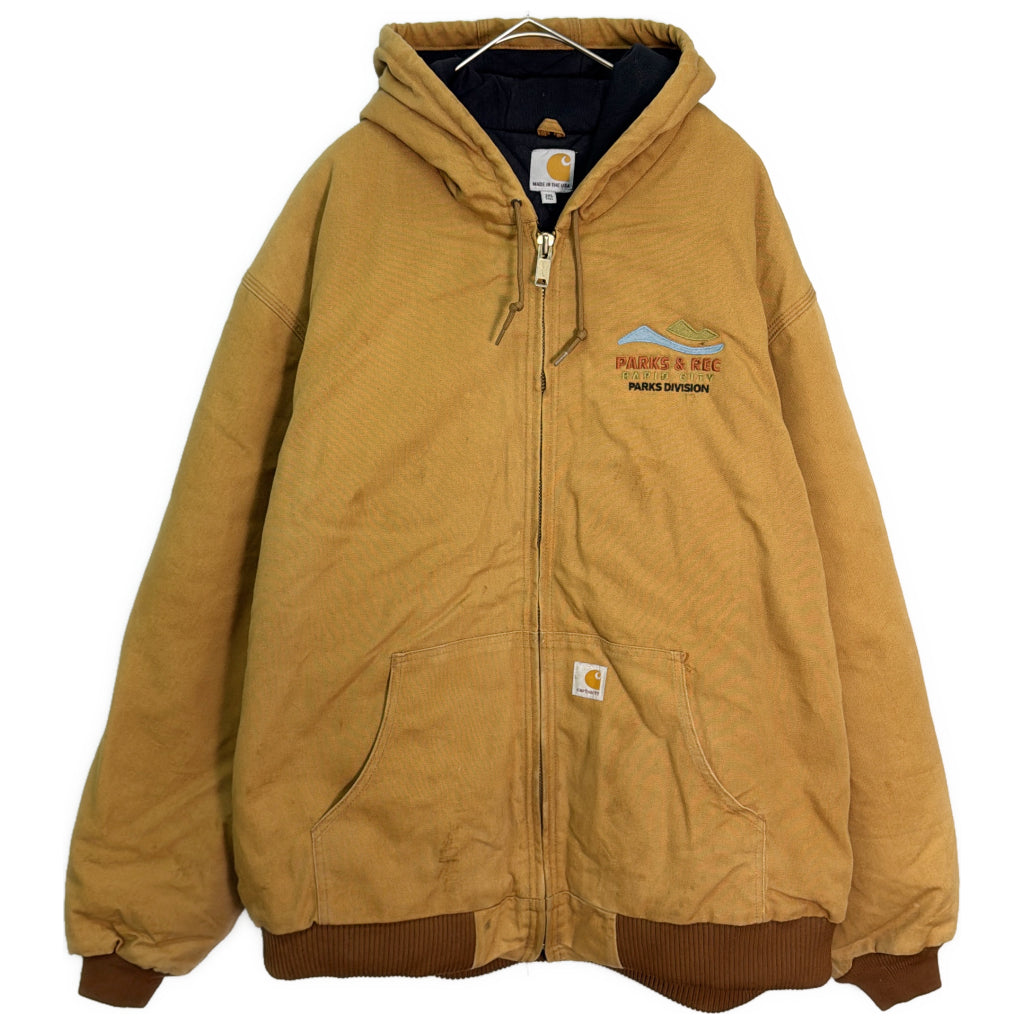 USA製 ワークジャケット 大きいサイズ ブラウン メンズ 3XL 中古 古着 Y9175