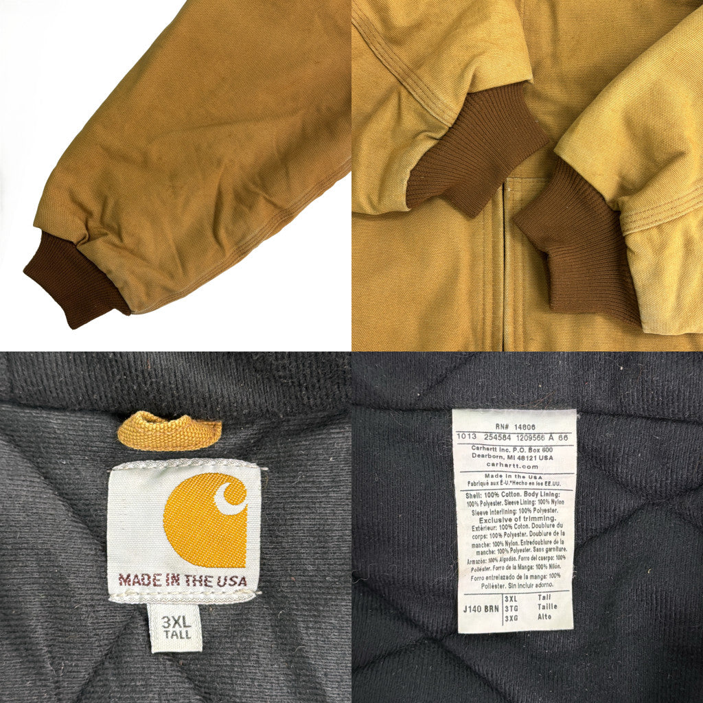 USA製 ワークジャケット 大きいサイズ ブラウン メンズ 3XL 中古 古着 Y9175