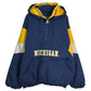 90年代 スタジアムジャケット MICHIGAN ミシガン カレッジ ネイビー メンズ XL 中古 古着 Y9181