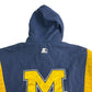 90年代 スタジアムジャケット MICHIGAN ミシガン カレッジ ネイビー メンズ XL 中古 古着 Y9181