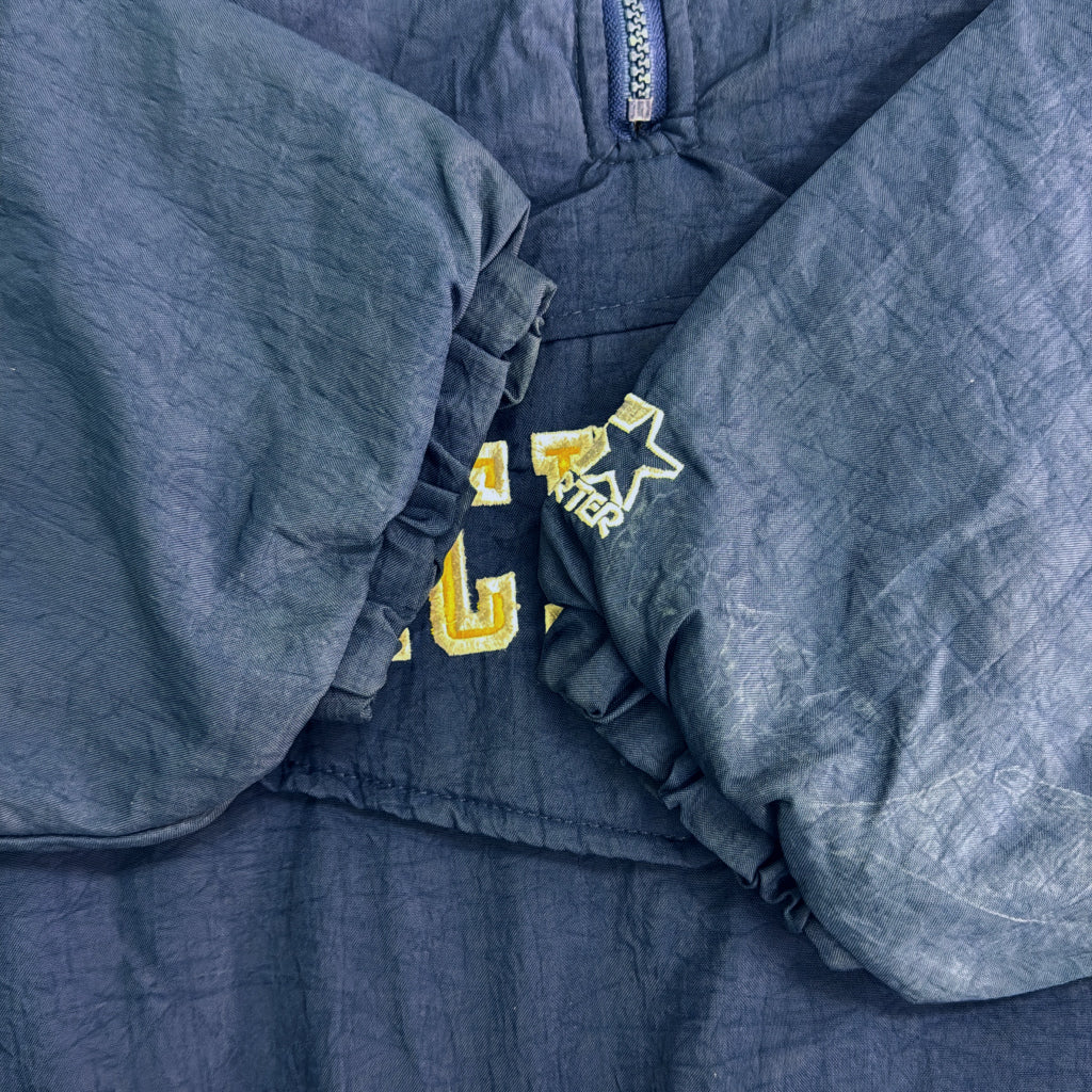 90年代 スタジアムジャケット MICHIGAN ミシガン カレッジ ネイビー メンズ XL 中古 古着 Y9181