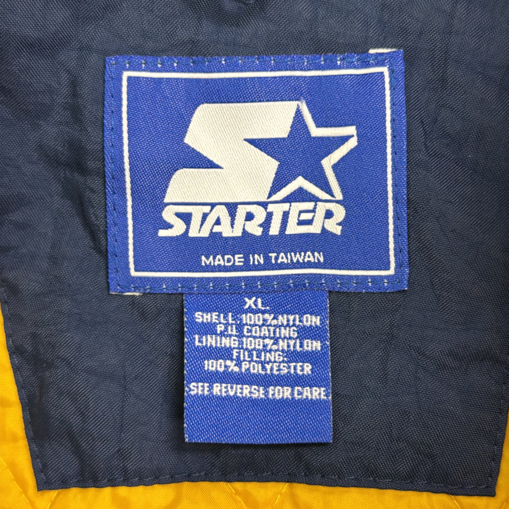 90年代 スタジアムジャケット MICHIGAN ミシガン カレッジ ネイビー メンズ XL 中古 古着 Y9181