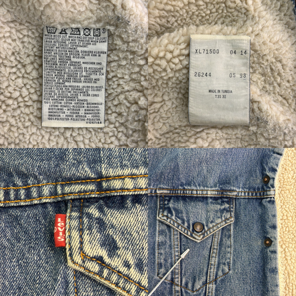 90年代 71500-0414 デニムジャケット ブルー メンズ XL 中古 古着 Y9183