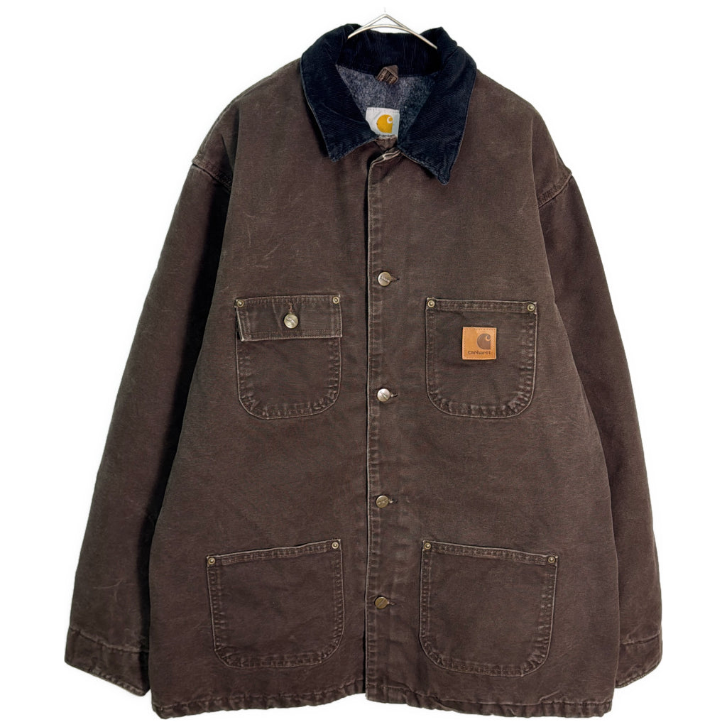ワークジャケット ブラウン メンズ L 中古 古着 Y9184